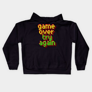 Game Over Try Again - Gamer Kids Hoodie